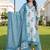 women floral printed regular cotton kurta with trousers & with dupatta