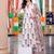 women floral printed regular cotton kurta with trousers & with dupatta