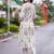 women floral printed regular cotton kurta with trousers