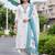 women ethnic motifs embroidered regular thread work cotton kurta with trousers & with dupatta