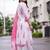 women ethnic motifs printed regular cotton kurta with trousers & with dupatta