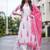 women ethnic motifs printed regular cotton kurta with trousers & with dupatta