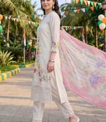 women floral embroidered kurta set with dupatta