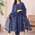 women ethnic motifs printed empire cotton kurta with trousers & with dupatta