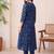 women ethnic motifs printed empire cotton kurta with trousers & with dupatta