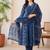 women ethnic motifs printed empire cotton kurta with trousers & with dupatta