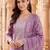 women ethnic motifs embroidered regular thread work kurta with trousers & with dupatta