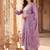 women ethnic motifs embroidered regular thread work kurta with trousers & with dupatta