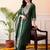 women ethnic motifs embroidered regular thread work liva kurta with trousers & with dupatta