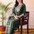 women ethnic motifs embroidered regular thread work liva kurta with trousers & with dupatta