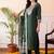 women ethnic motifs embroidered regular thread work liva kurta with trousers & with dupatta