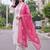women ethnic motifs embroidered regular thread work cotton kurta with trousers & with dupatta