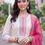 women ethnic motifs embroidered regular thread work cotton kurta with trousers & with dupatta