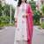 women ethnic motifs embroidered regular thread work cotton kurta with trousers & with dupatta