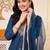 women ethnic motifs embroidered regular thread work kurta with trousers & with dupatta