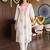 women ethnic motifs printed empire mirror work cotton kurta with trousers