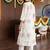 women ethnic motifs printed empire mirror work cotton kurta with trousers