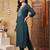 women ethnic motifs embroidered regular thread work kurta with trousers