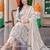 women ethnic motifs printed regular cotton kurta with trousers & with dupatta