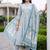 women floral printed empire cotton kurta with trousers & with dupatta