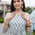 women floral printed empire cotton kurta with trousers & with dupatta