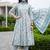 women floral printed empire cotton kurta with trousers & with dupatta