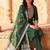 women ethnic motifs embroidered regular thread work liva kurta with trousers & with dupatta