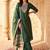 women ethnic motifs embroidered regular thread work liva kurta with trousers & with dupatta