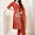 women floral embroidered regular thread work kurta with trousers & with dupatta