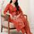 women floral embroidered regular thread work kurta with trousers & with dupatta