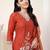 women floral embroidered regular thread work kurta with trousers & with dupatta
