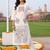 women printed regular cotton kurta with trousers