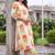 women printed regular cotton kurta with trousers