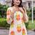 women printed regular cotton kurta with trousers