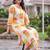 women printed regular cotton kurta with trousers