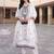 women ethnic motifs embroidered regular thread work cotton kurta with trousers & with dupatta