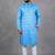 Blue pure cotton printed kurta pajama