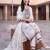 women ethnic motifs embroidered regular thread work cotton kurta with trousers & with dupatta