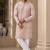 Peach lachka silk embroidered kurta pajama