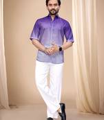 Purple soft cotton plain shirt