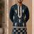Navy blue lachka silk embroidered kurta pajama