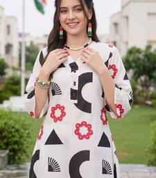 women printed regular cotton kurta with palazzos