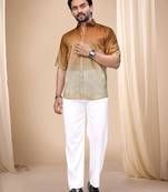 Brown soft cotton plain shirt