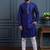 Navy blue banglori silk plain kurta pajama