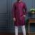 Wine banglori silk plain kurta pajama