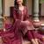 women embroidered regular thread work kurta with trousers & with dupatta