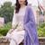 women ethnic motifs embroidered regular thread work cotton kurta with trousers & with dupatta