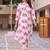 women printed regular cotton kurta with trousers