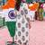 women ethnic motifs printed regular cotton kurta with trousers