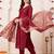 women regular kurta with trousers & with dupatta